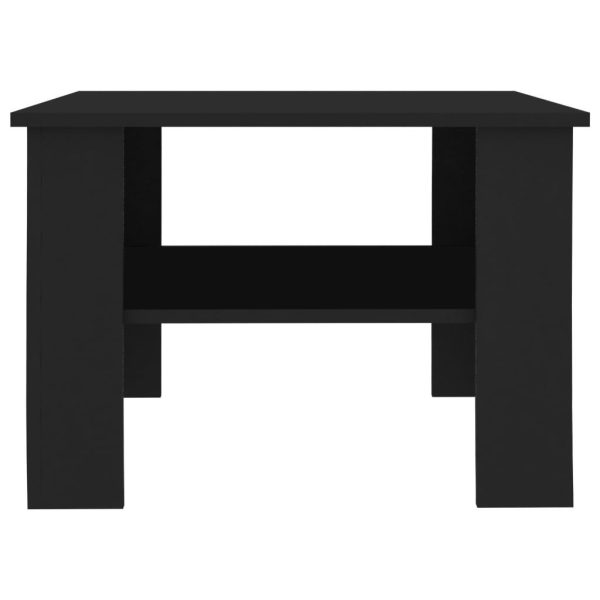 Coffee Table 60x60x42 cm Engineered Wood – Black