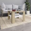 Coffee Table 60x60x42 cm Engineered Wood – White and Sonoma Oak