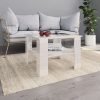 Coffee Table 60x60x42 cm Engineered Wood – High Gloss White