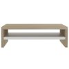 Odenton Monitor Stand 42x24x13 cm Engineered Wood – White and Sonoma Oak