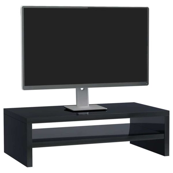 Odenton Monitor Stand 42x24x13 cm Engineered Wood – High Gloss Black