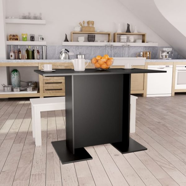 Dining Table 110x60x75 cm Engineered Wood – Black