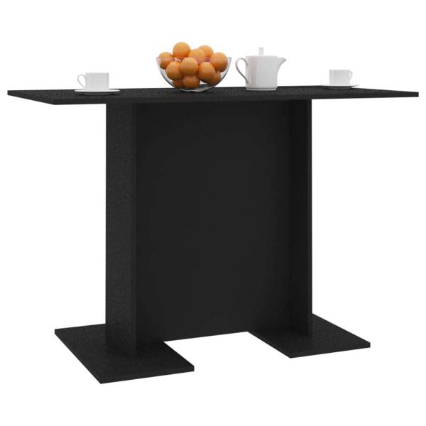 Dining Table 110x60x75 cm Engineered Wood – Black