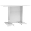 Dining Table 110x60x75 cm Engineered Wood – High Gloss White