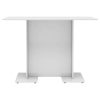 Dining Table 110x60x75 cm Engineered Wood – High Gloss White