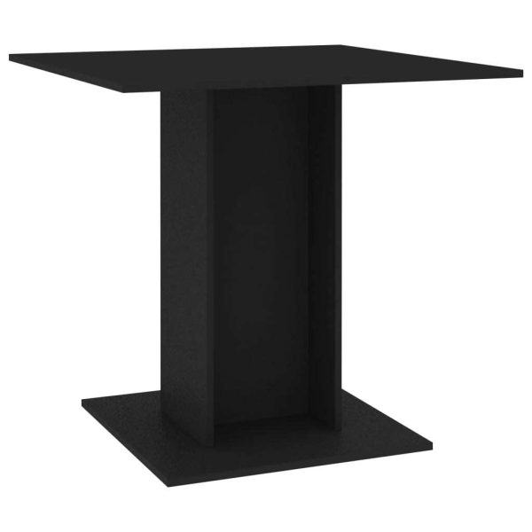 Dining Table 80x80x75 cm Engineered Wood – Black