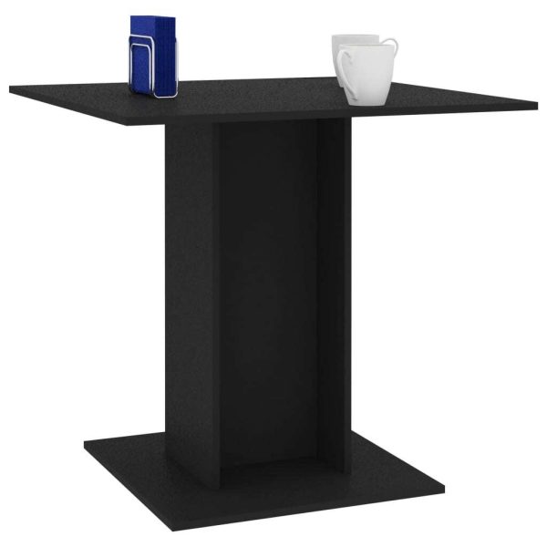 Dining Table 80x80x75 cm Engineered Wood – Black