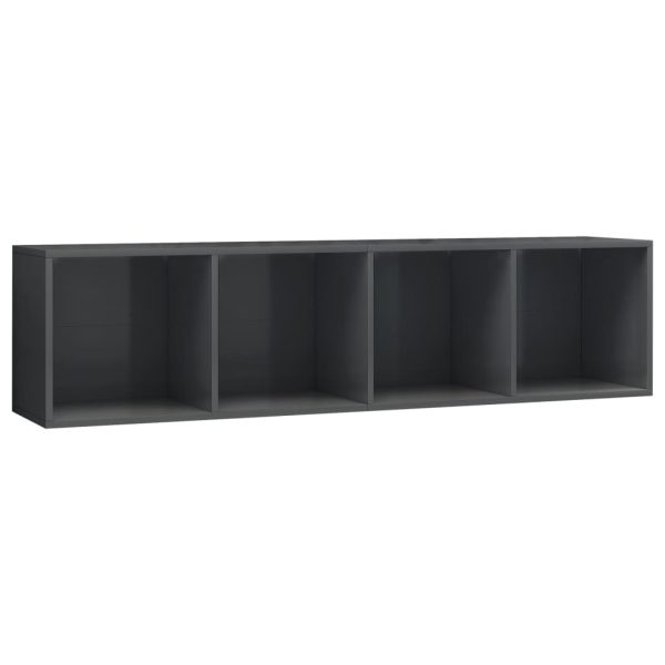 Brownfield Book Cabinet/TV Cabinet 143x30x36 cm – High Gloss Grey