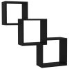 Cube Wall Shelves 68x15x68 cm Engineered Wood – Black