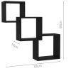 Cube Wall Shelves 68x15x68 cm Engineered Wood – Black