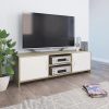 Manoora TV Cabinet 120x30x37.5 cm Engineered Wood – White and Sonoma Oak