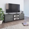Manoora TV Cabinet 120x30x37.5 cm Engineered Wood – High Gloss Grey