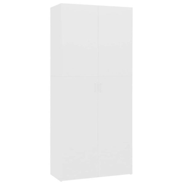 Shoe Cabinet 80×35.5×180 cm Engineered Wood – White