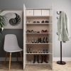 Shoe Cabinet 80×35.5×180 cm Engineered Wood – High Gloss White