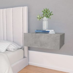 Danbury Floating Nightstand 40x30x15 cm Engineered Wood – Concrete Grey, 2