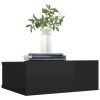 Danbury Floating Nightstand 40x30x15 cm Engineered Wood – High Gloss Black, 2