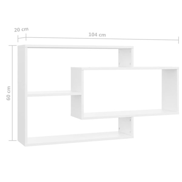 Wall Shelves 104x20x58.5 cm Engineered Wood – White