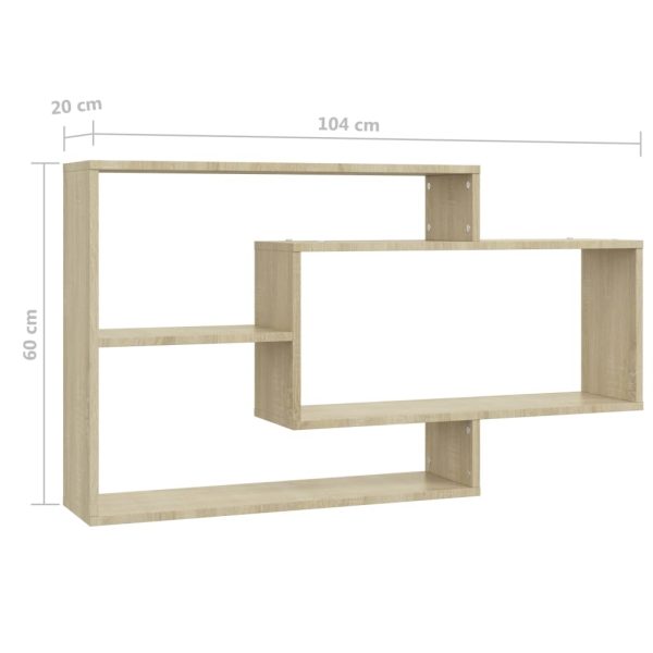 Wall Shelves 104x20x58.5 cm Engineered Wood – Sonoma oak