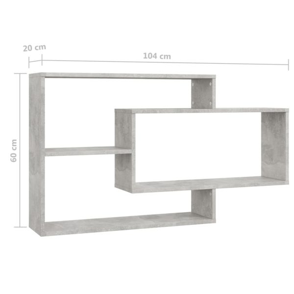 Wall Shelves 104x20x58.5 cm Engineered Wood – Concrete Grey