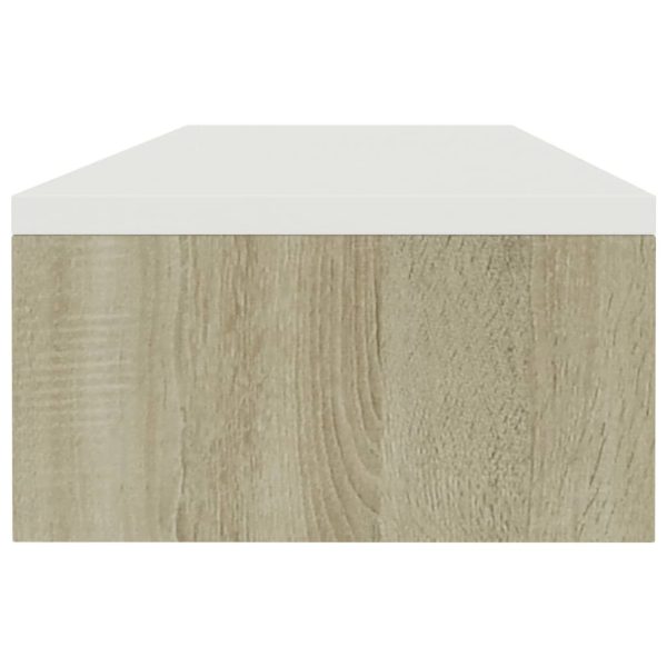 Thornton Monitor Stand 100x24x13 cm Engineered Wood – White and Sonoma Oak