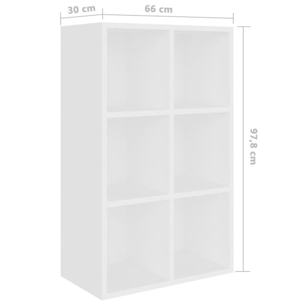 Book Cabinet/Sideboard 66x30x97.8 cm Engineered Wood – White
