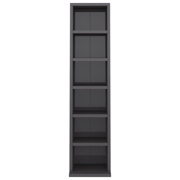 CD Cabinet 21x20x88 cm Engineered Wood – High Gloss Grey