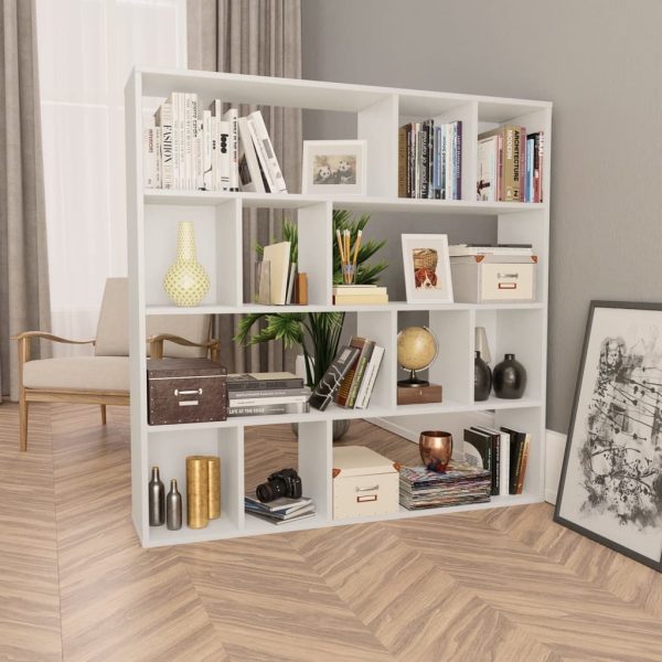 Kilgra Room Divider/Book Cabinet 110x24x110 cm Engineered Wood – White