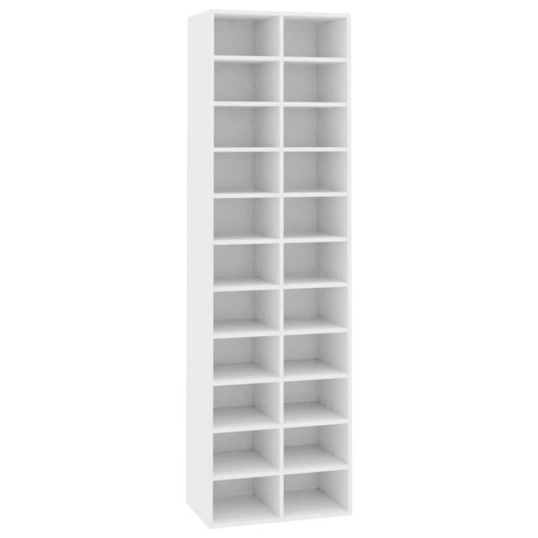 Shoe Cabinet 54x34x183 cm Engineered Wood – White