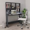 Desk with Shelves 110x45x157 cm Engineered Wood – Grey