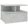 Cove Floating Nightstand 40x31x27 cm Engineered Wood – Concrete Grey, 1
