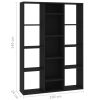 Warnes Room Divider/Book Cabinet 100x24x140 cm Engineered Wood – Black