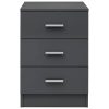 Sleaford Bedside Cabinet 38x35x56 cm Engineered Wood – High Gloss Grey, 2