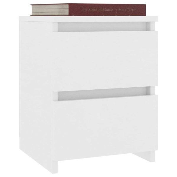 Bluefield Bedside Cabinet 30x30x40 cm Engineered Wood – White, 1