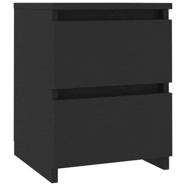 Bluefield Bedside Cabinet 30x30x40 cm Engineered Wood – Black, 1