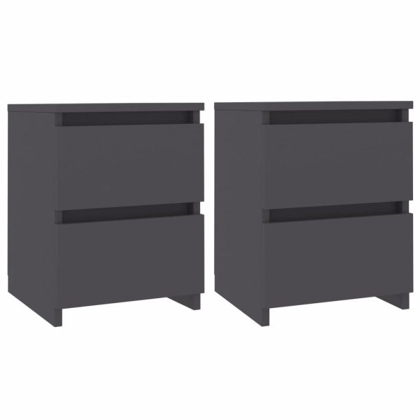 Bluefield Bedside Cabinet 30x30x40 cm Engineered Wood – Grey, 2