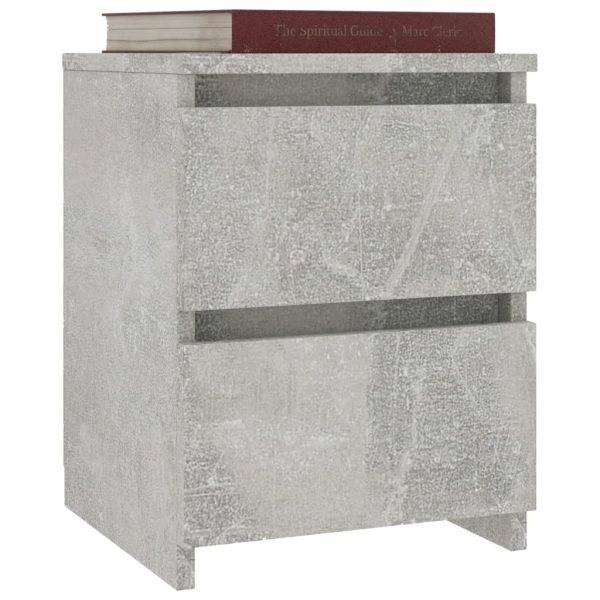 Bluefield Bedside Cabinet 30x30x40 cm Engineered Wood – Concrete Grey, 2