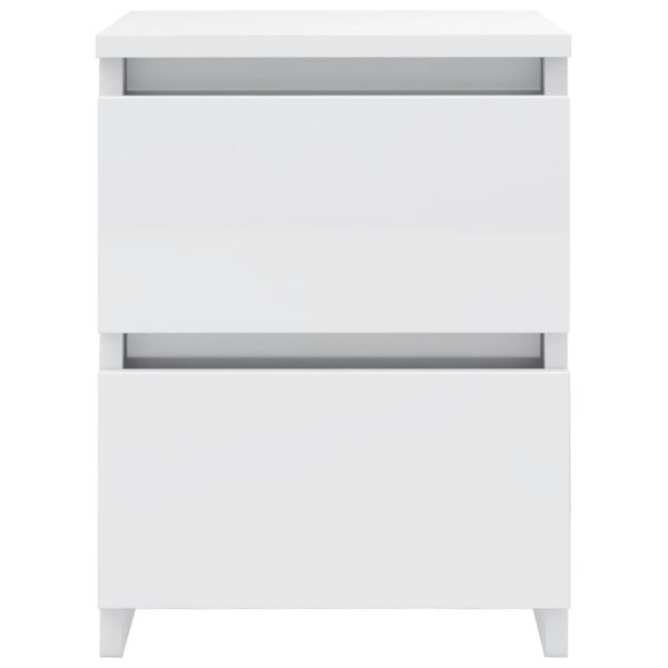 Bluefield Bedside Cabinet 30x30x40 cm Engineered Wood – High Gloss White, 1