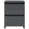 Bluefield Bedside Cabinet 30x30x40 cm Engineered Wood – High Gloss Grey, 1
