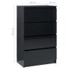 Sideboard 60x35x98.5 cm Engineered Wood – High Gloss Black