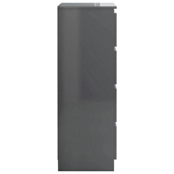 Sideboard 60x35x98.5 cm Engineered Wood – High Gloss Grey