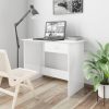 Desk 100x50x76 cm Engineered Wood – High Gloss White