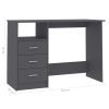Desk with Drawers 110x50x76 cm Engineered Wood – Grey