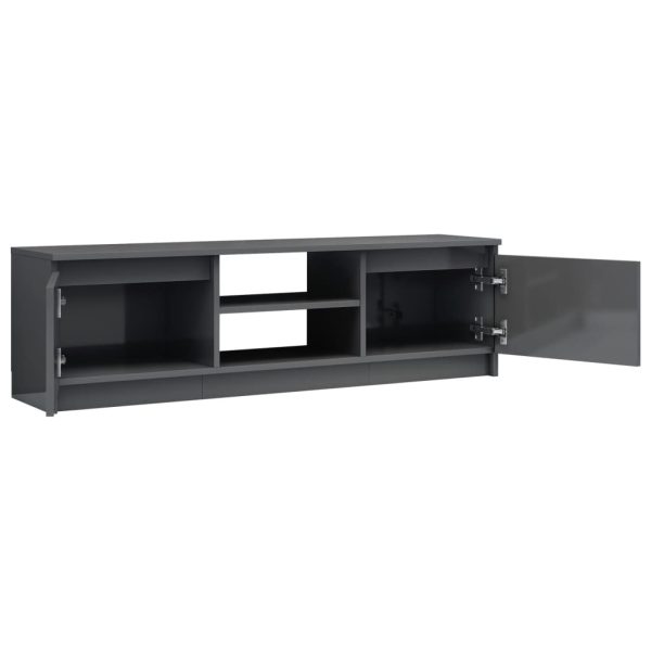 Glade TV Cabinet 120x30x35.5 cm Engineered Wood – High Gloss Grey