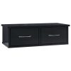 Wall-mounted Drawer Shelf 60x26x18.5 cm Engineered Wood – High Gloss Black