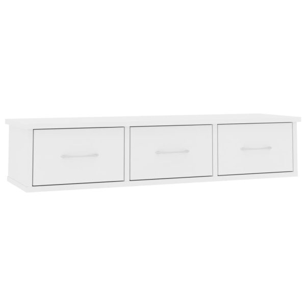 Wall-mounted Drawer Shelf 88x26x18.5 cm Engineered Wood – White