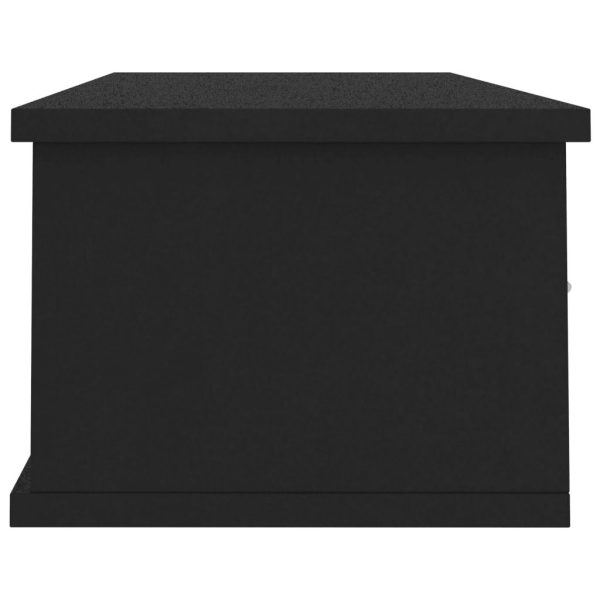 Wall-mounted Drawer Shelf 88x26x18.5 cm Engineered Wood – Black