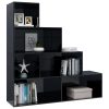Book Cabinet/Room Divider 155x24x160 cm Engineered Wood – High Gloss Black