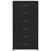 Sideboard with 6 Drawers 50x34x96 cm Engineered Wood – Black