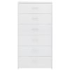 Sideboard with 6 Drawers 50x34x96 cm Engineered Wood – High Gloss White