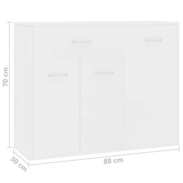 Sideboard 88x30x70 cm Engineered Wood – White